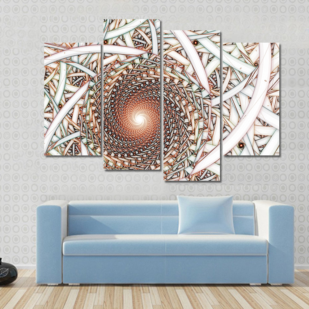 Shiny Fractal Spiral Canvas Wall Art