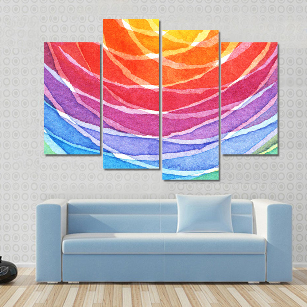 Rainbow Acrylic Abstract Canvas Wall Art