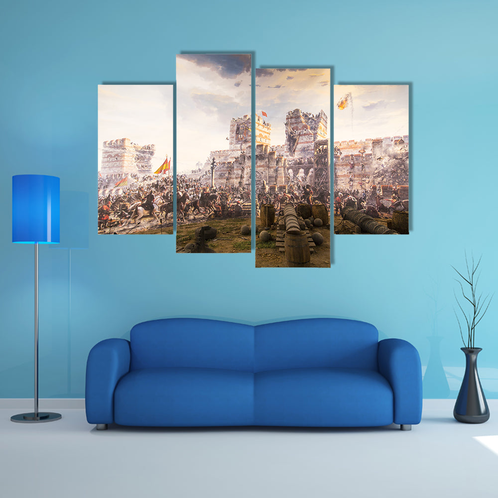 Historic Fall of Constantinople In 1453 Canvas Wall Art