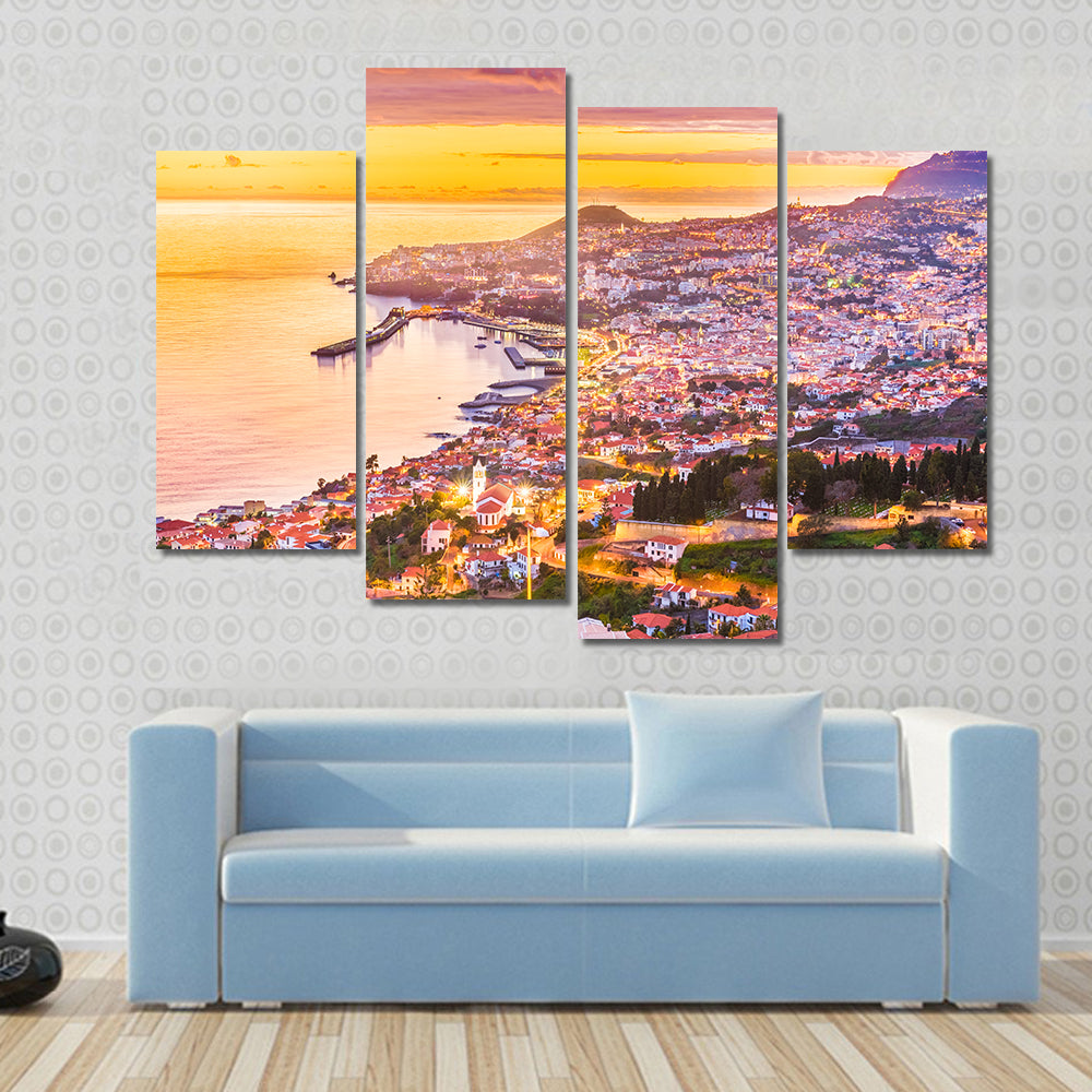Madeira Island Sunset Harbor Canvas Wall Art