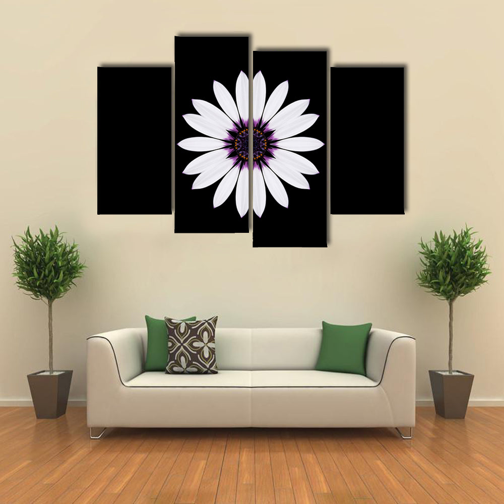 White Flower Mandala Canvas Wall Art0