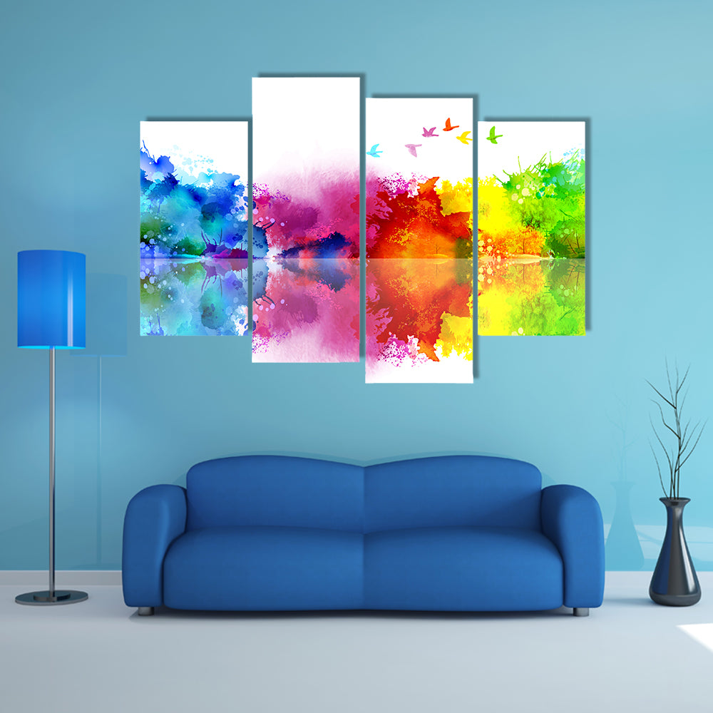 Flying Flock Of Birds Canvas Wall Art