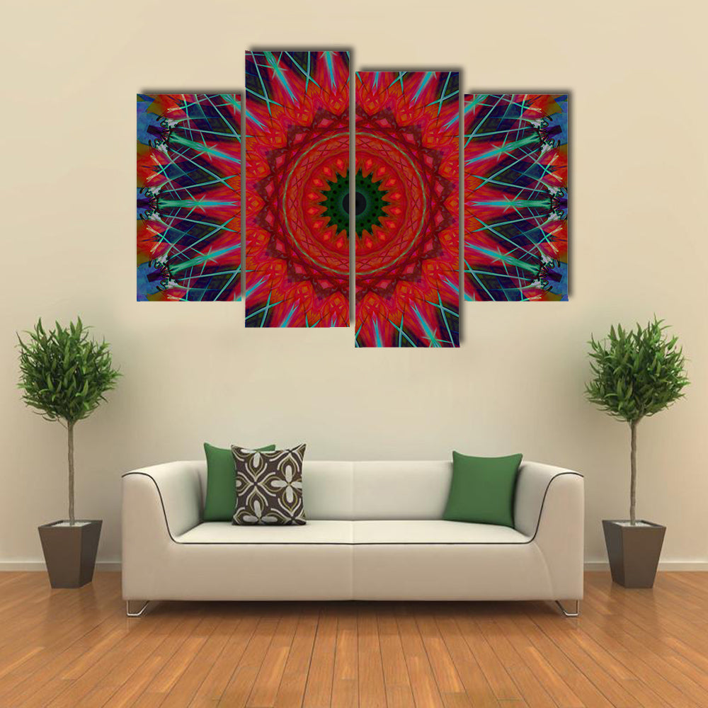 Lotus Blossom Mandala Canvas Wall Art
