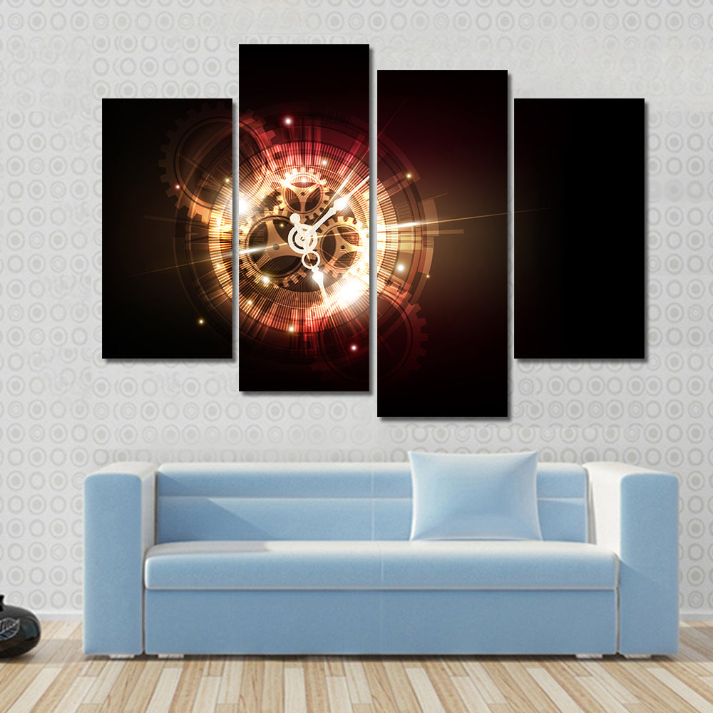 Clock Time Machine Concept Canvas Wall Art