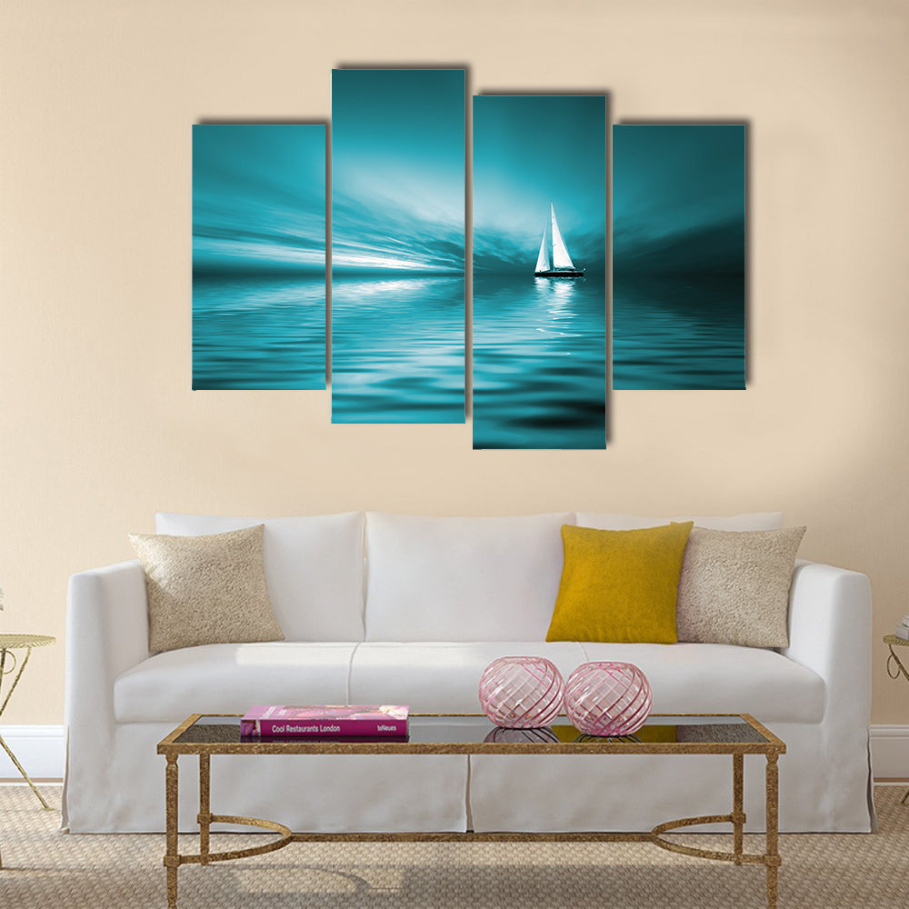 Sailing At Sunset Canvas Wall Art