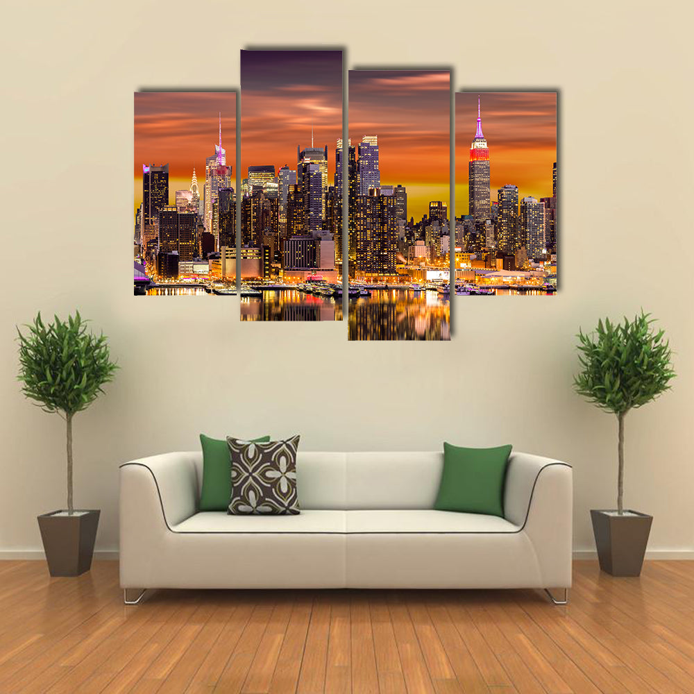 New York City At Sunrise Canvas Wall Art