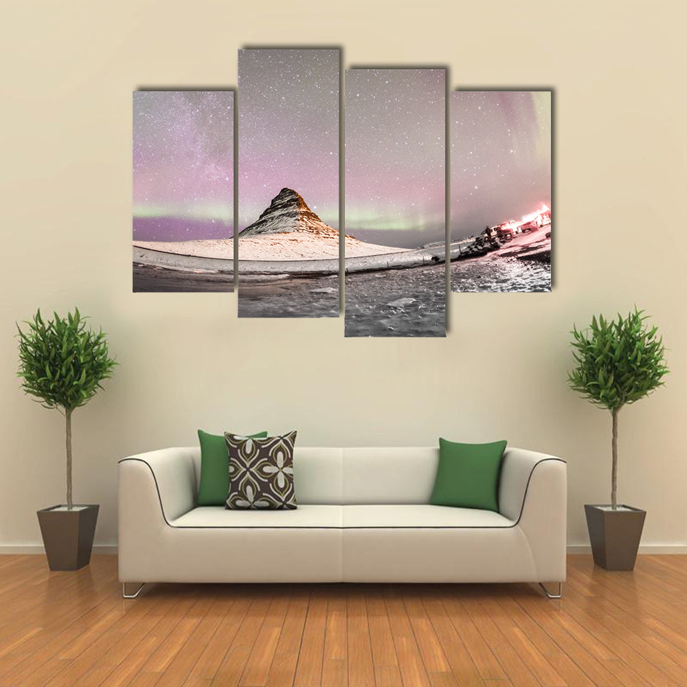 Aurora Borealis Over Kirkjufell Iceland Canvas Wall Art