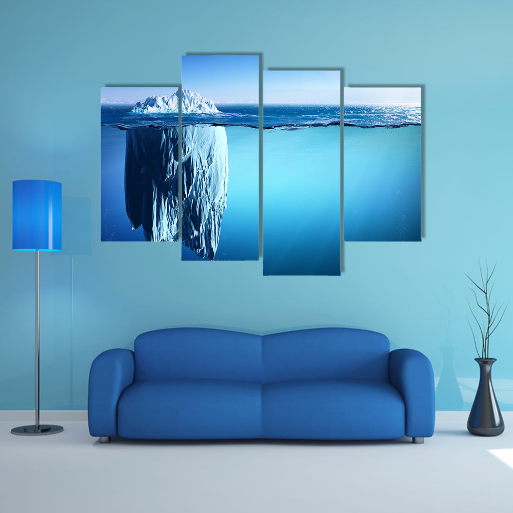 Iceberg Floating On Sea Canvas Wall Art