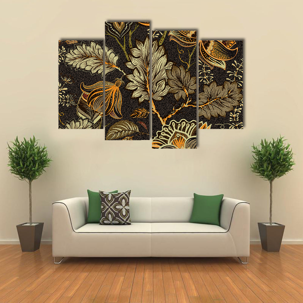Vintage Ethnic Floral Texture Canvas Wall Art