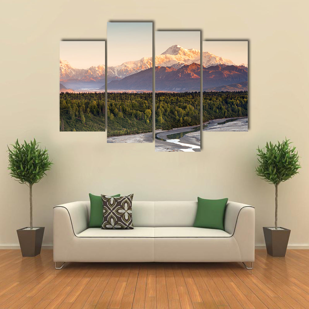 Denali Range And Mt McKinley In Alaska Canvas Wall Art