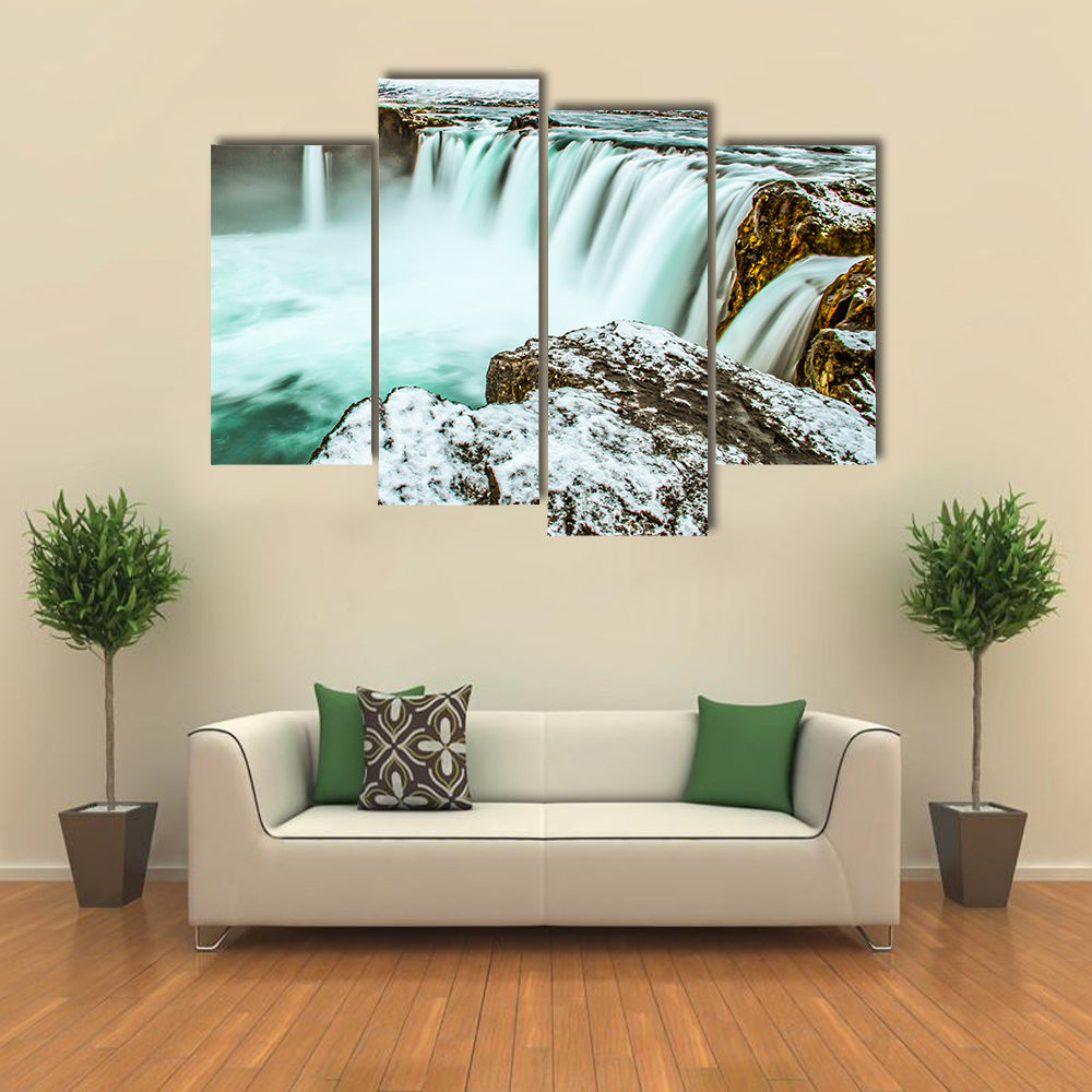Godafoss Waterfall In Iceland Canvas Wall Art