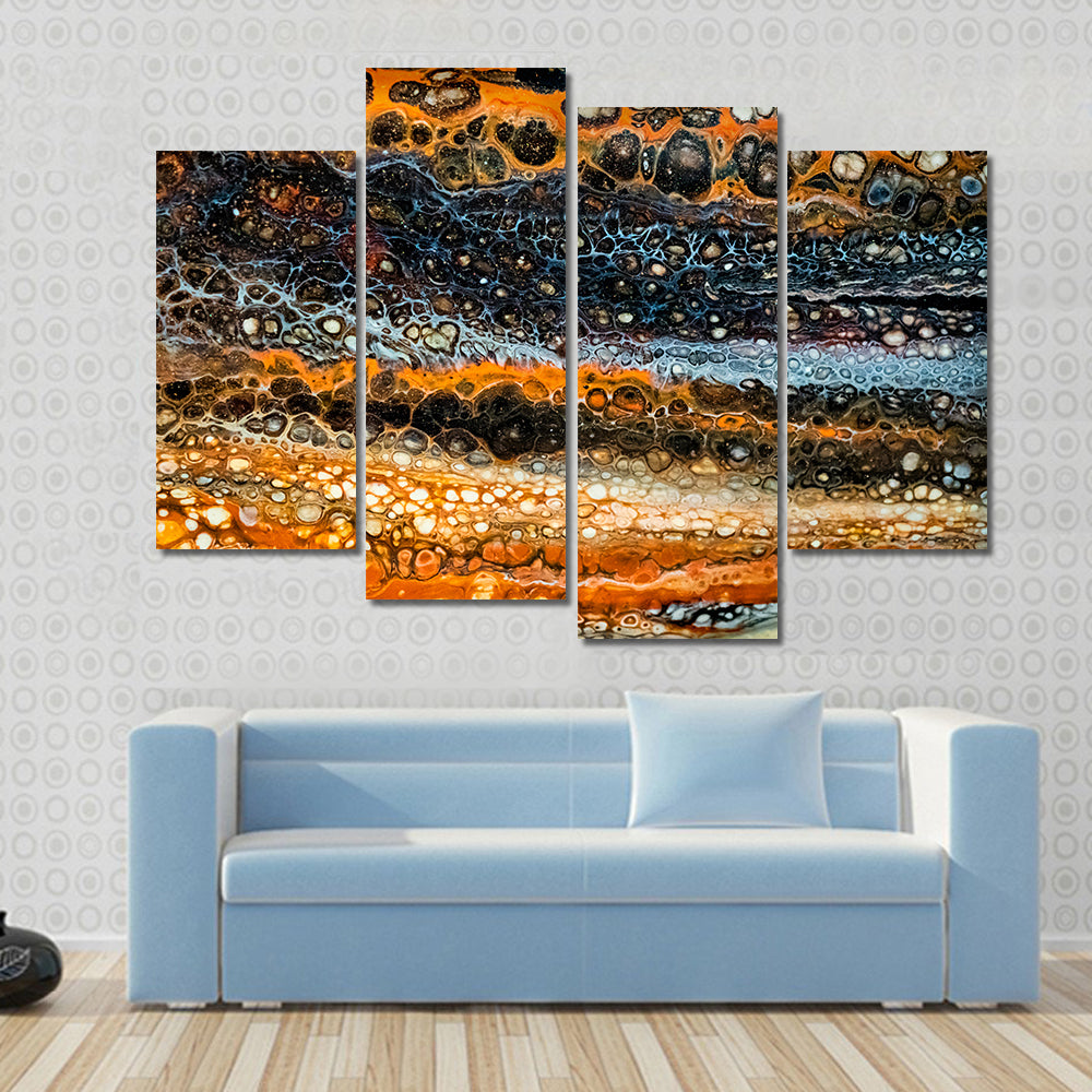 Liquid Painting With Cells Canvas Wall Art