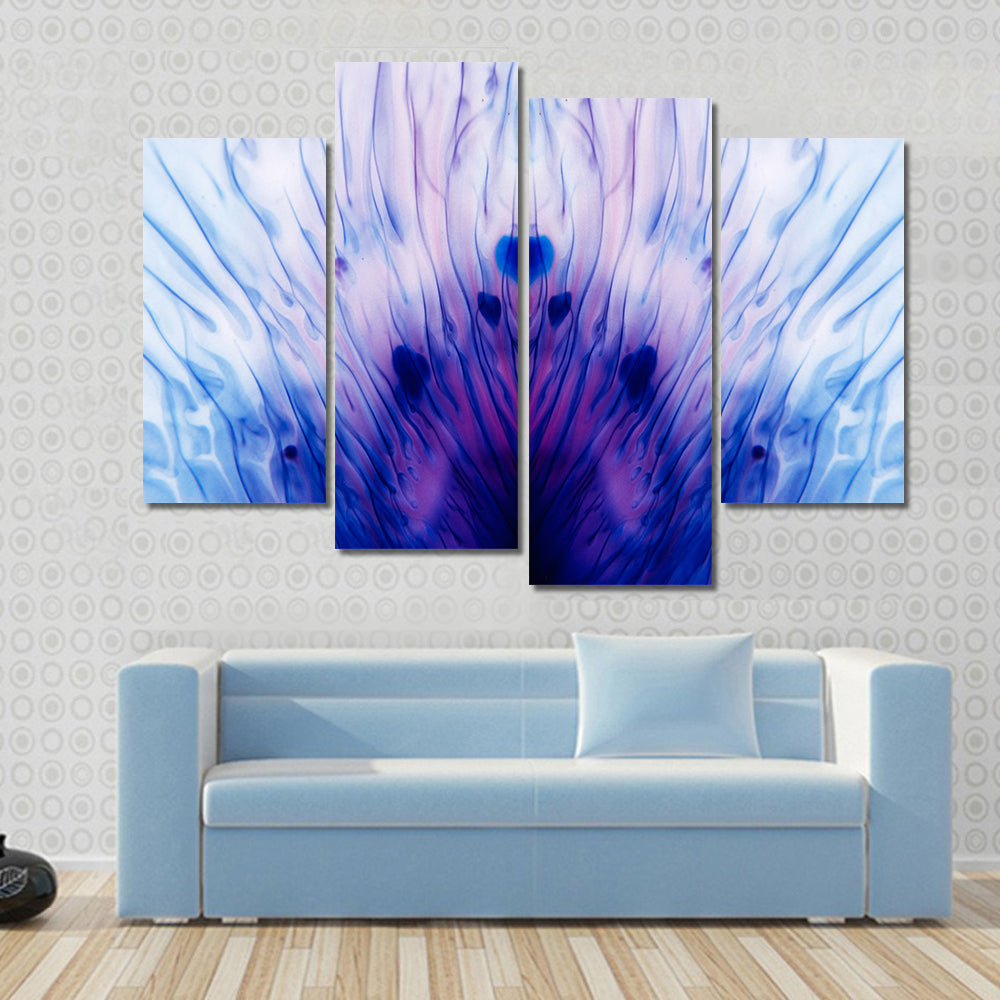 Blue Lotus Mandala Abstract Canvas Wall Art
