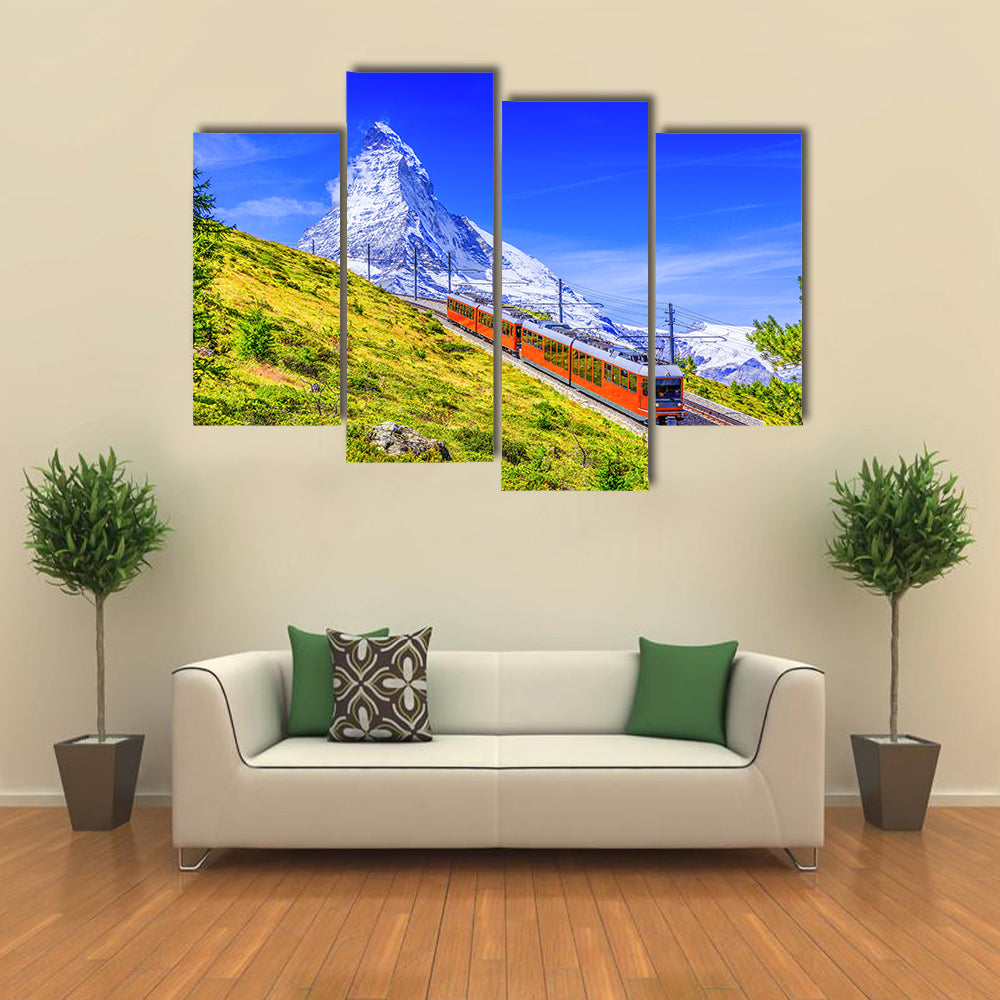 Gornergrat Tourist Train In Zermatt Switzerland Canvas Wall Art
