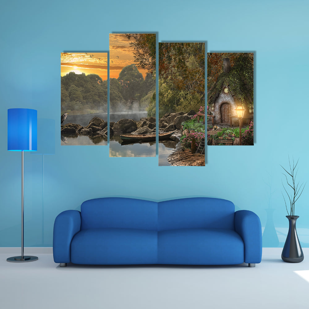 Fairy House on the Lake Canvas Wall Art
