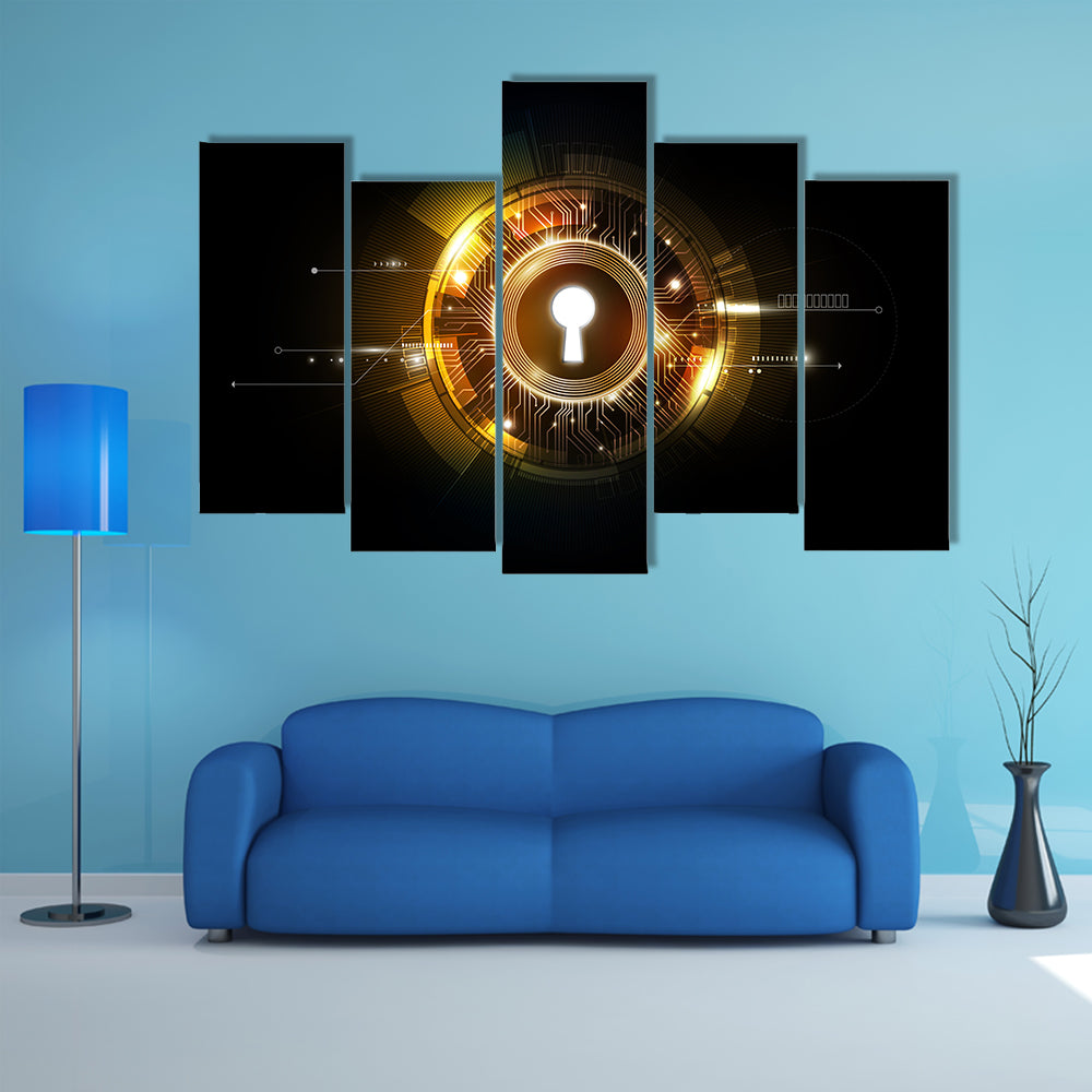 Glowing Keyhole Abstract Canvas Wall Art