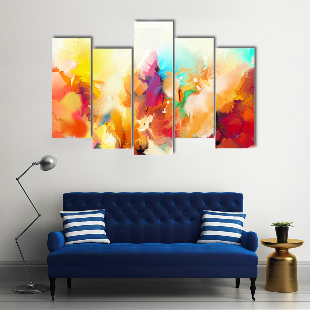 Colorful Flowers Abstract Canvas Wall Art