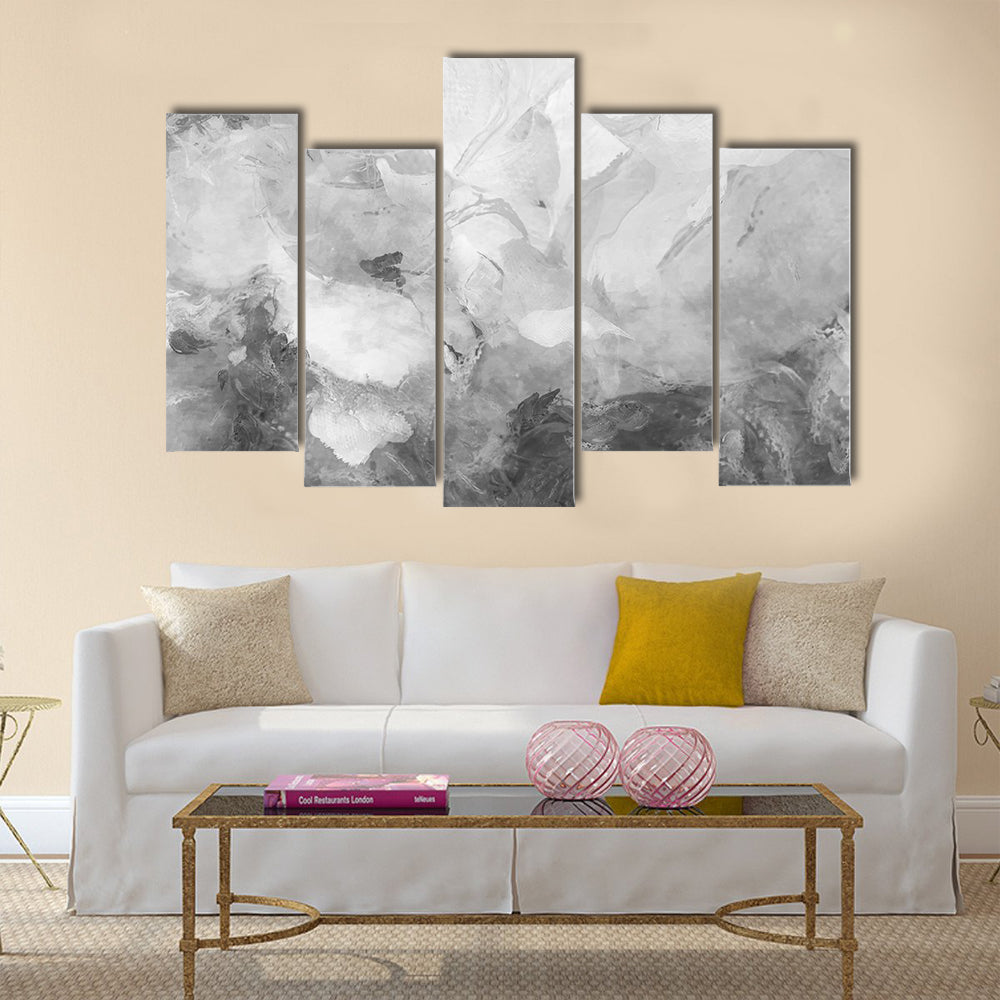 Monochrome Wide Brushstrokes Canvas Wall Art