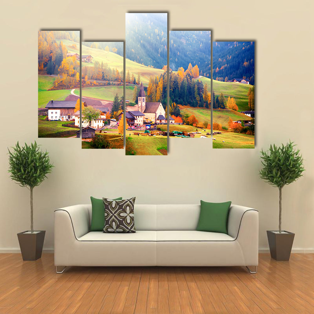 Santa Maddalena Village at Sunrise Canvas Wall Art