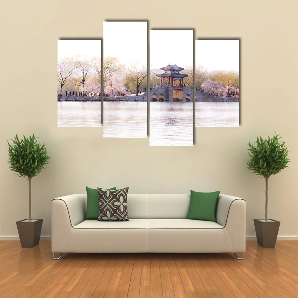 Beijing Palace with Cherry Blossoms Canvas Wall Art