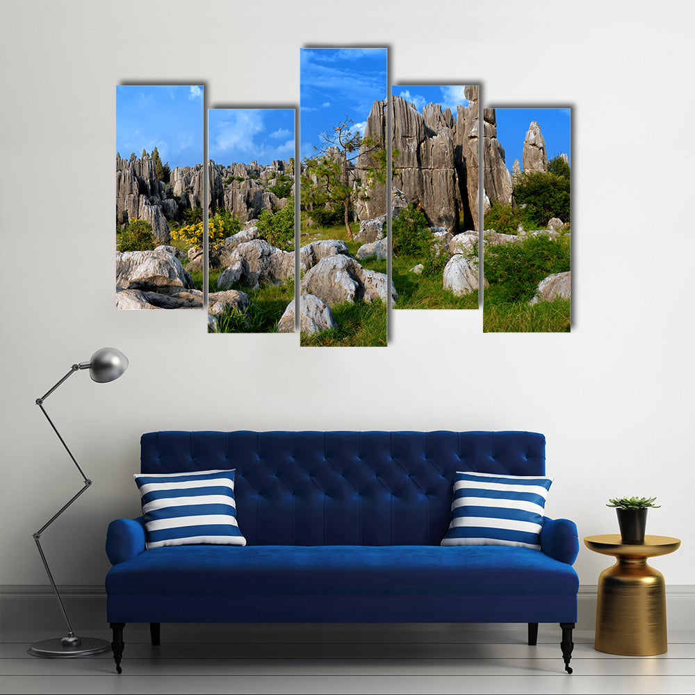 Stone Forest In Yunnan China Canvas Wall Art