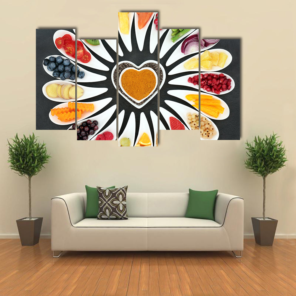 Healthy Heart Food Canvas Wall Art