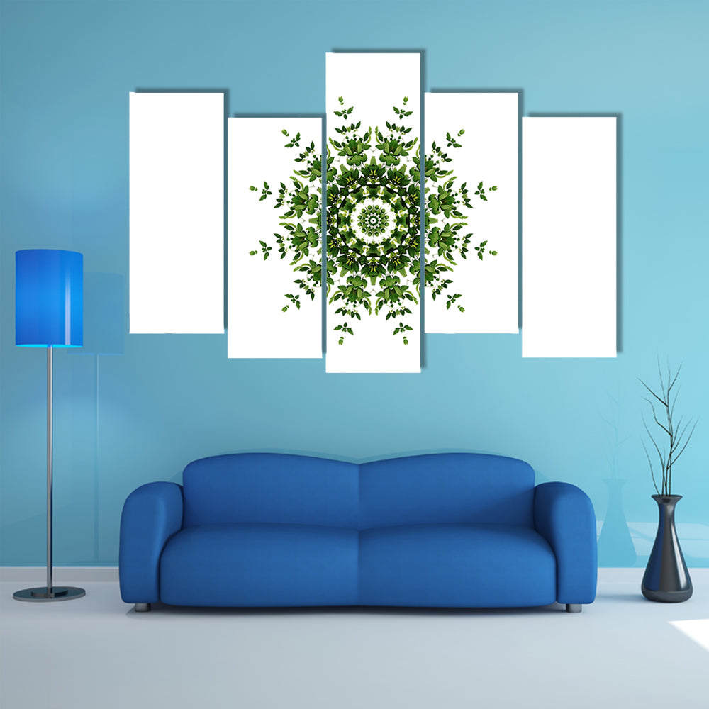 Green Mandala Pattern Canvas Wall Art