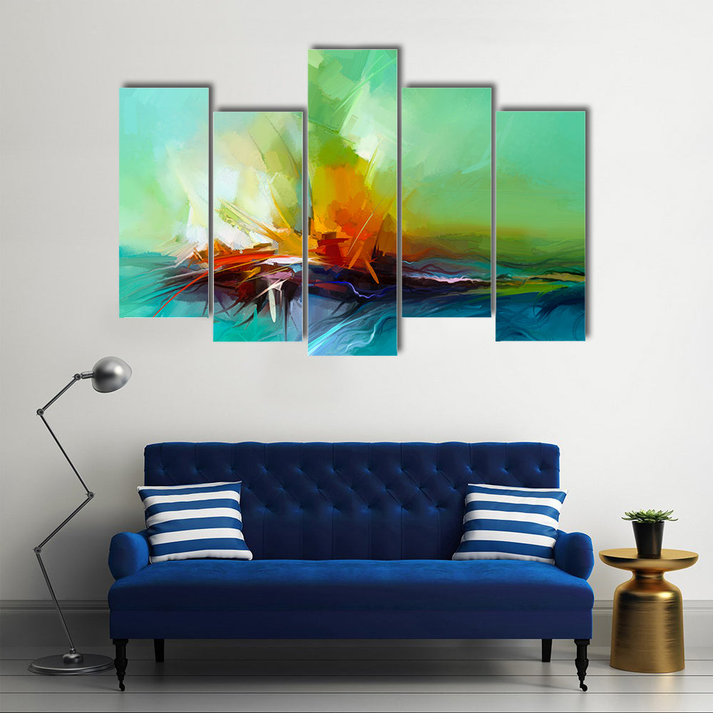 Stormy River Abstract Canvas Wall Art