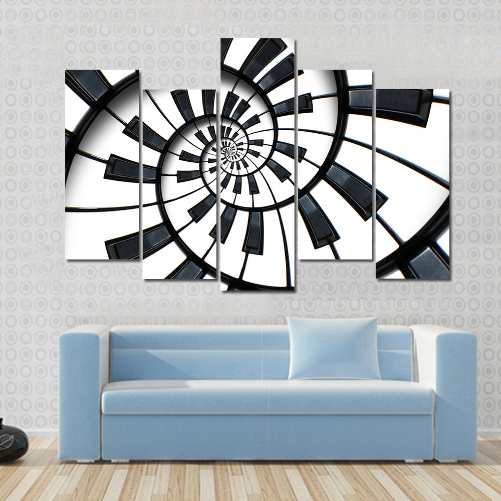 Spiral Piano Keyboard Canvas Wall Art