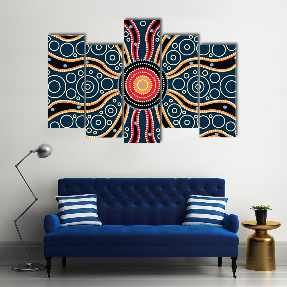 Blue Mandala Connection Canvas Wall Art