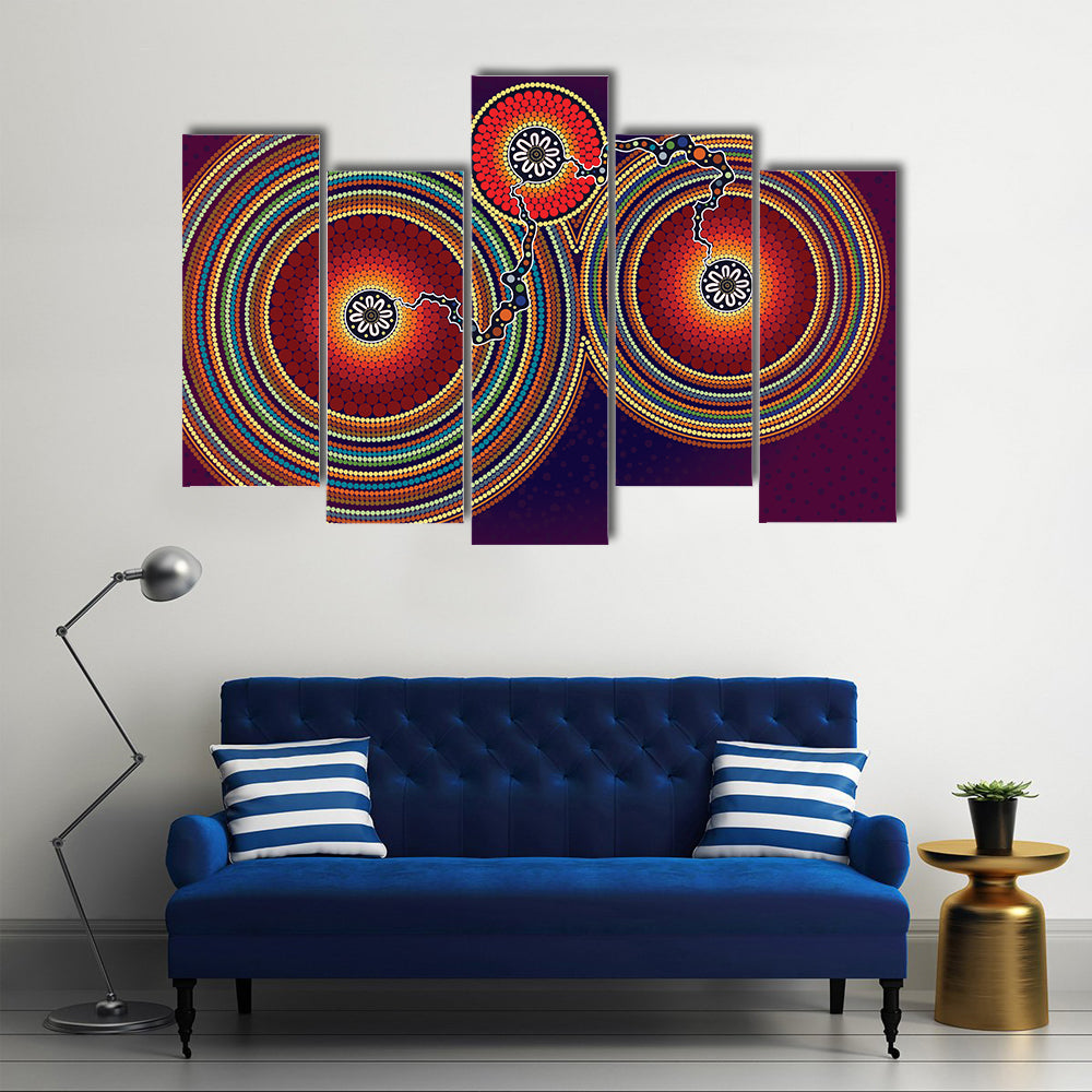 Aboriginal Dot Mandala Connection Canvas Wall Art