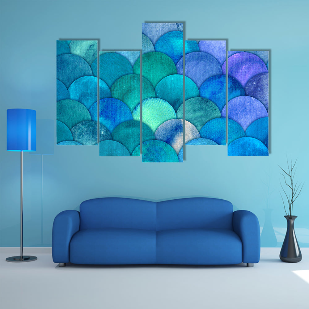 Mermaid Scales Watercolor Canvas Wall Art