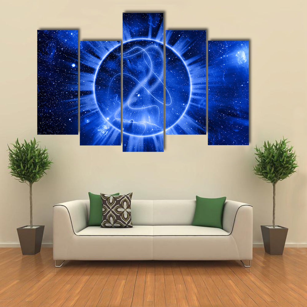 Mystical Celestial Circle Abstract Canvas Wall Art