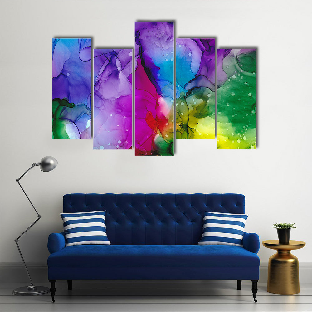 Colorful Alcohol Ink Abstract Canvas Wall Art