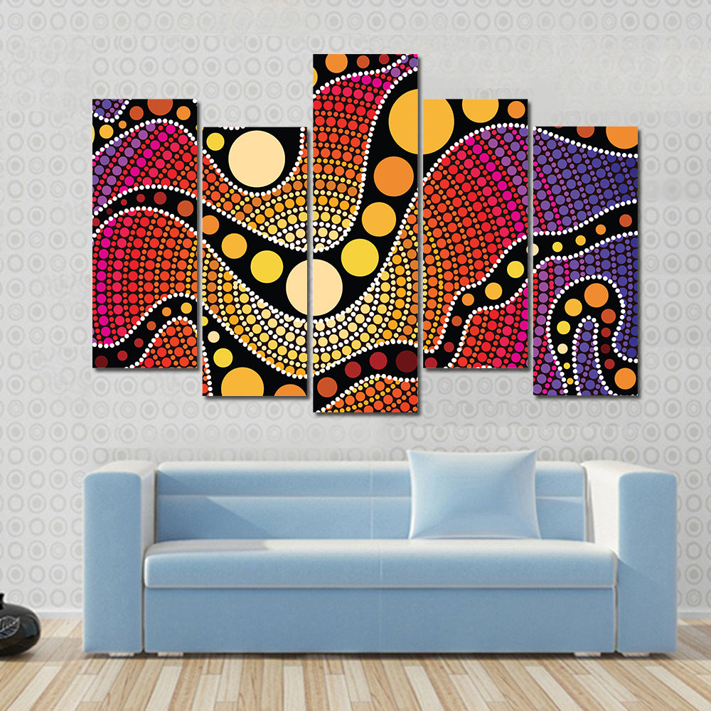 Colorful Dot Connection Canvas Wall Art