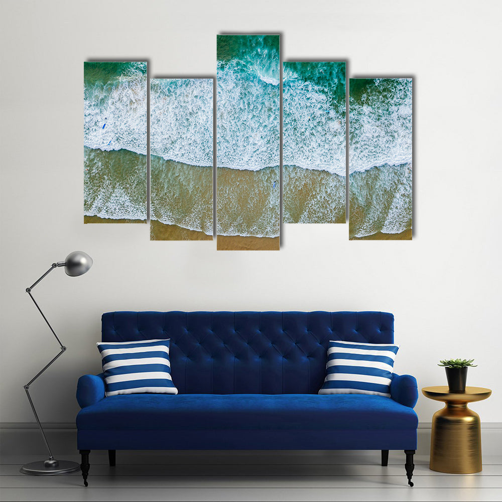 Sandy Beach Shore In Portugal Canvas Wall Art