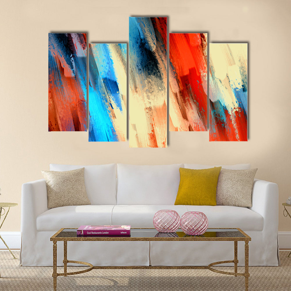 Dynamic Diagonal Brushstrokes Oil Painting Canvas Wall Art