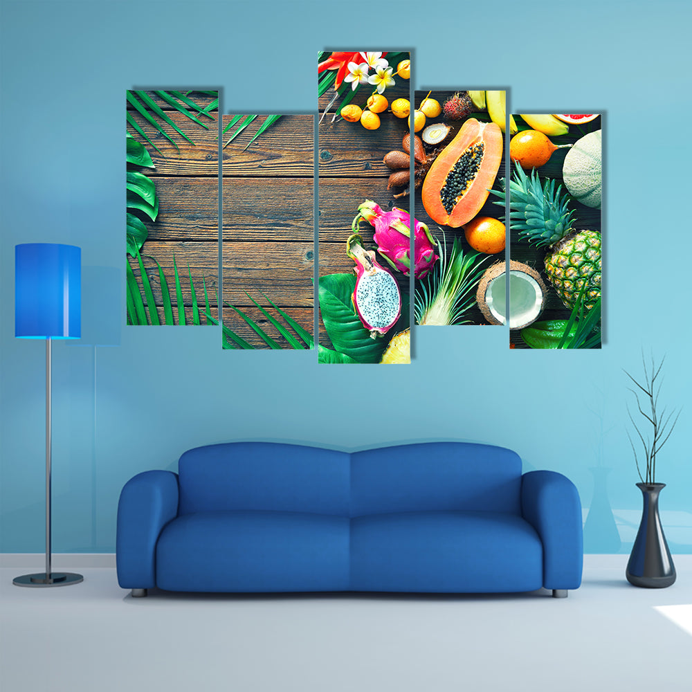 Tropical Fruit Assortment Canvas Wall Art