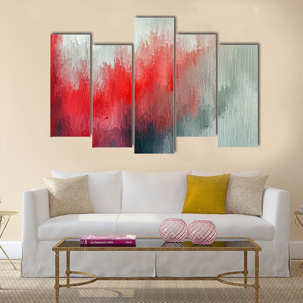 Twilight Red Abstract Canvas Wall Art