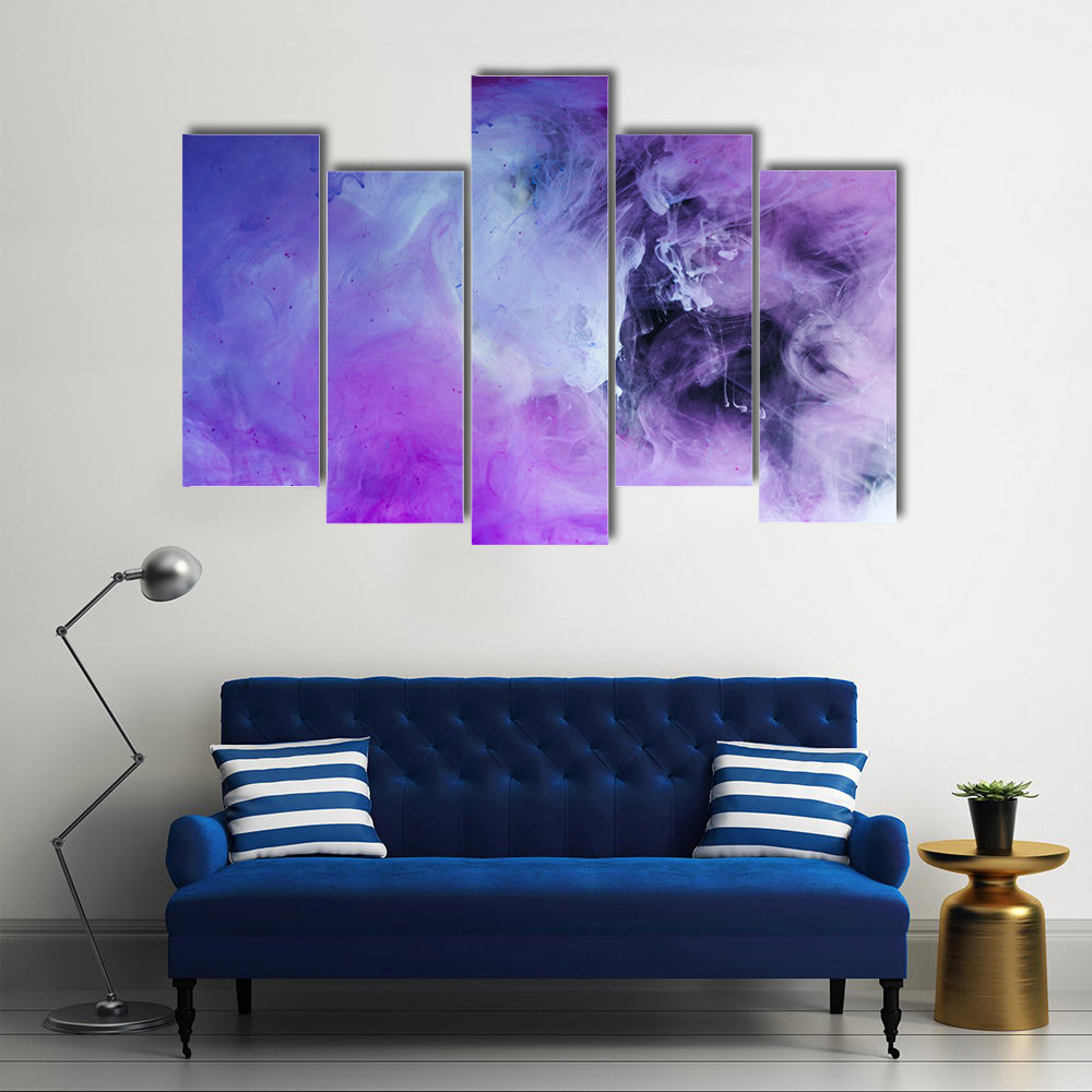 Purple Flowing Paint Canvas Wall Art