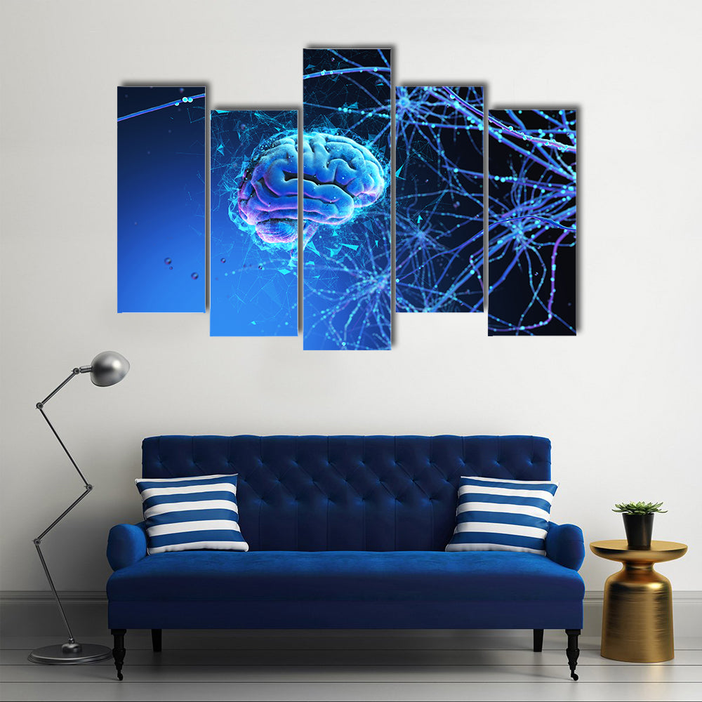 3D Human Brain Canvas Wall Art