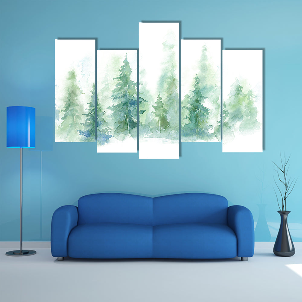 Foggy Winter Forest Canvas Wall Art