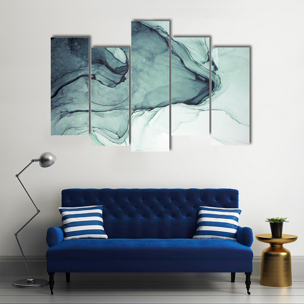 Teal Alcohol Ink Abstract Canvas Wall Art