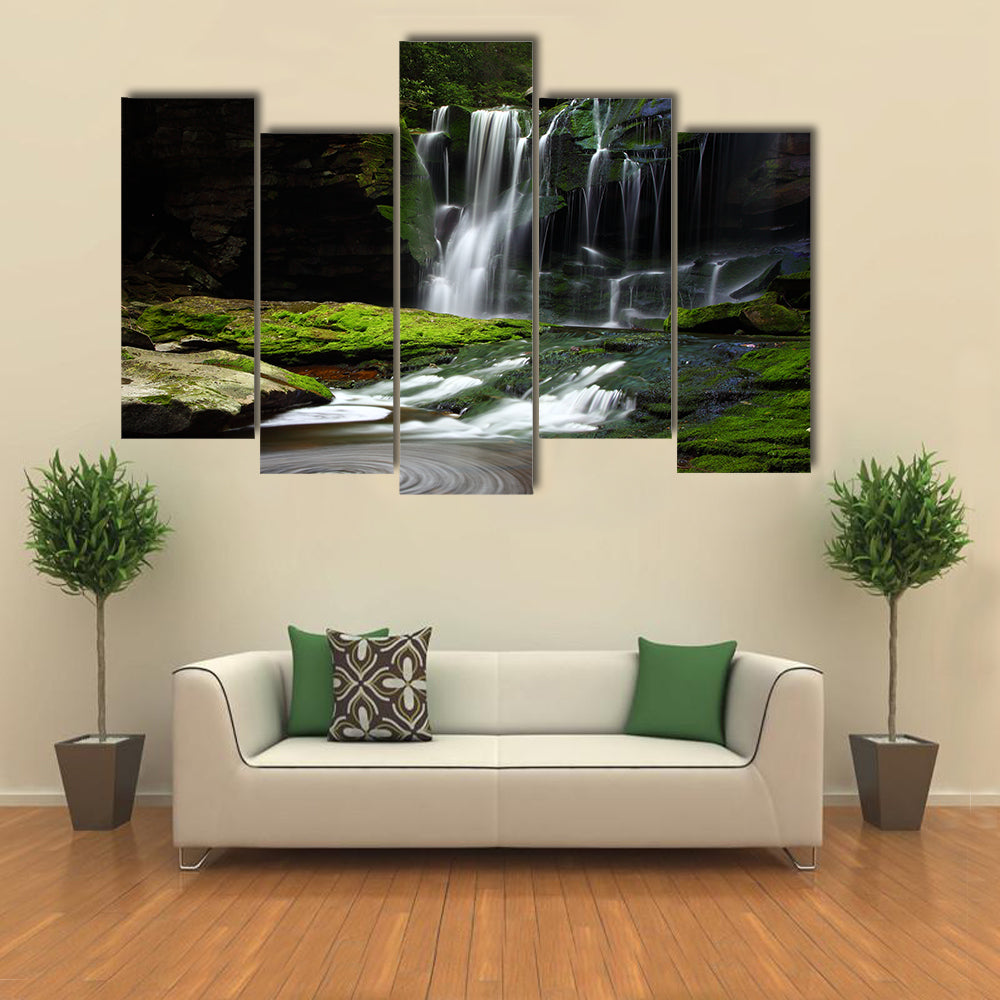 Waterfall Landscape With Rippling Pond Canvas Wall Art