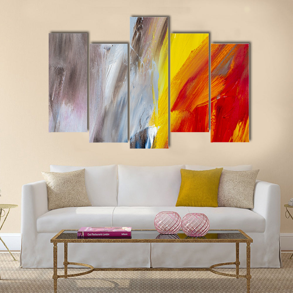 Textured Multicolored Abstract Painting Canvas Wall Art