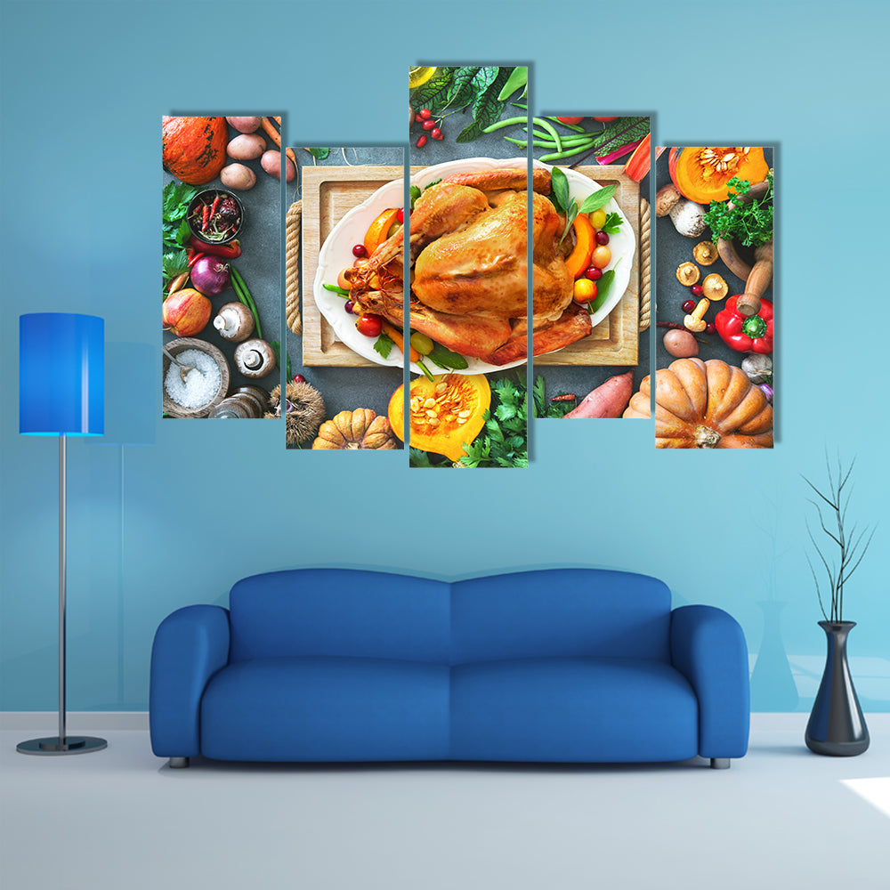 Thanksgiving Roasted Turkey Canvas Wall Art