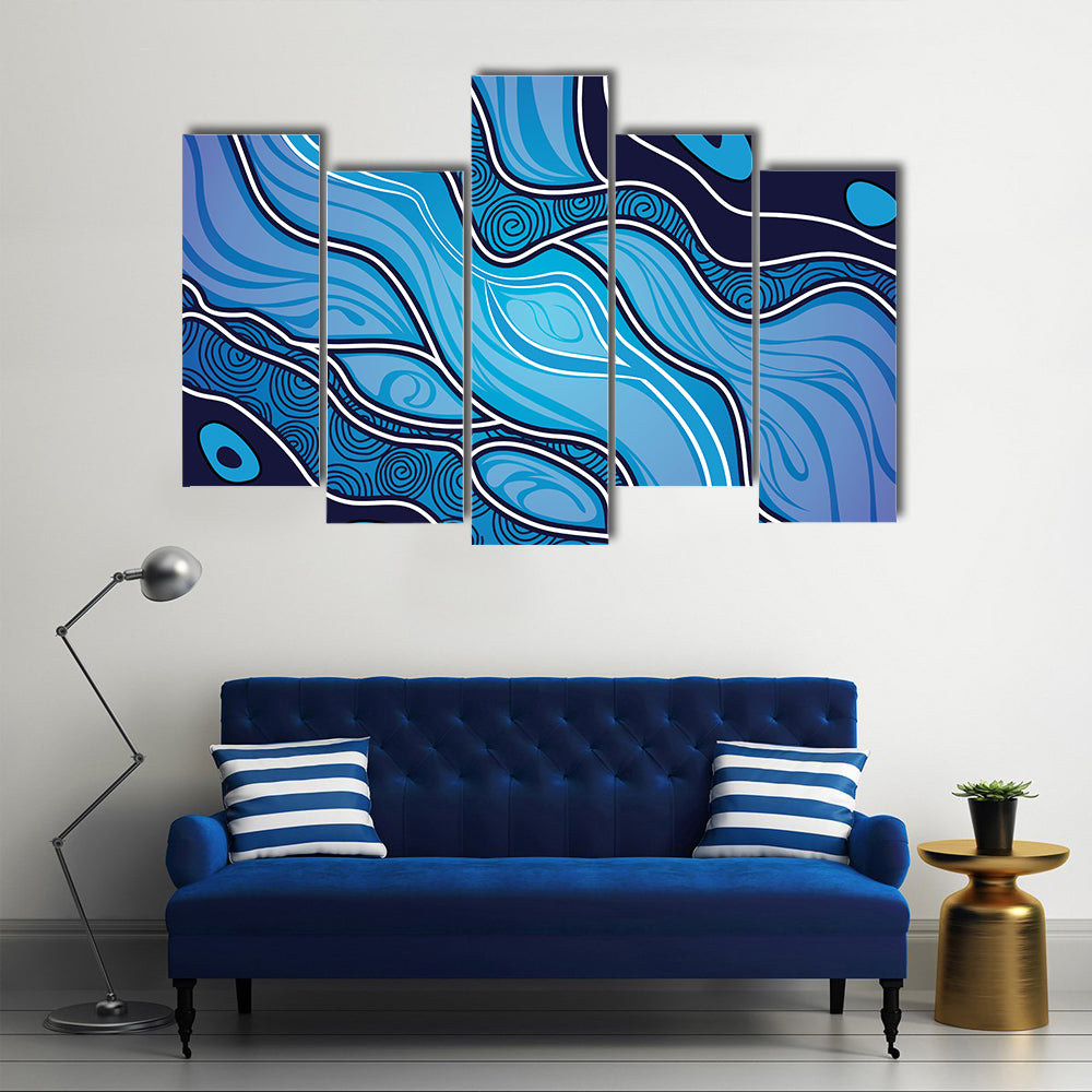 Aboriginal River Abstract Canvas Wall Art