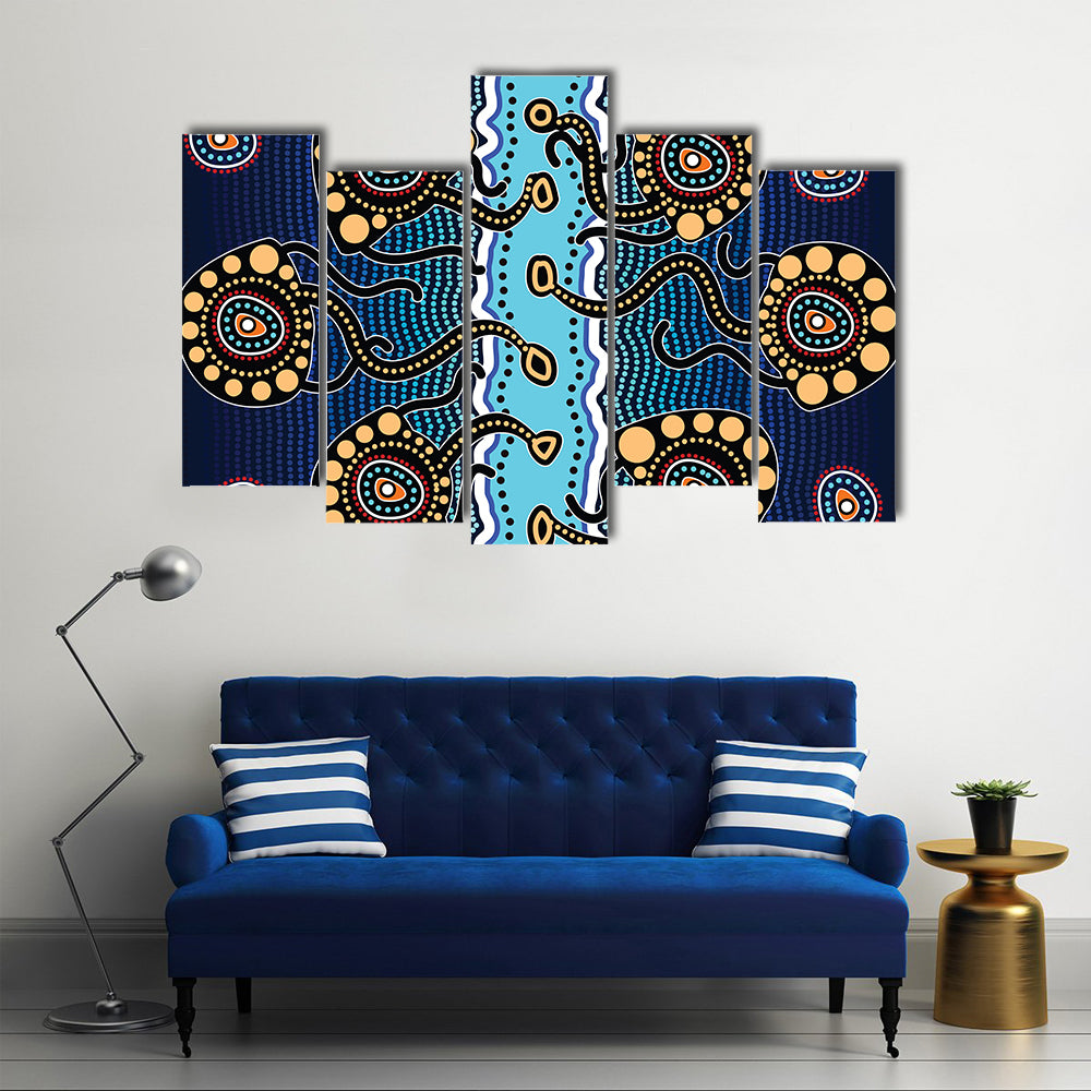Aboriginal Jellyfish Artwork Canvas Wall Art