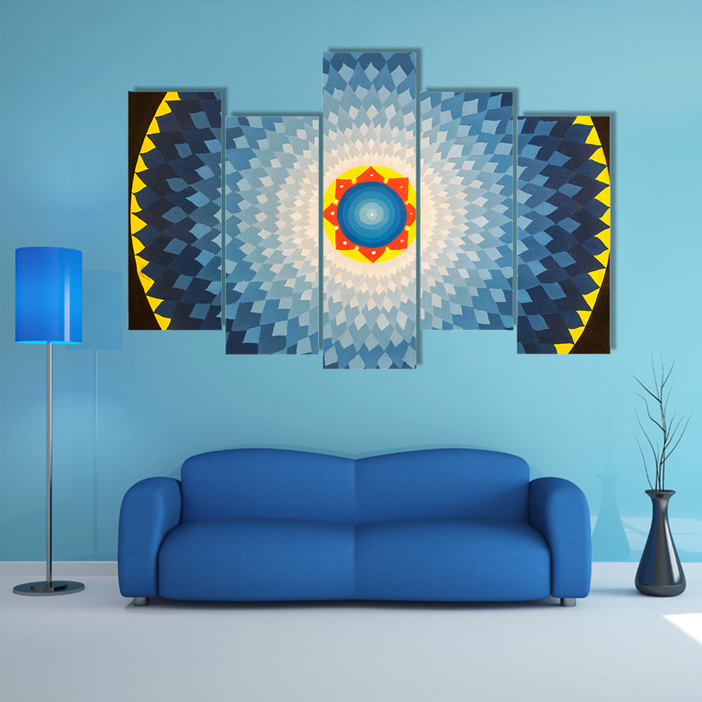 Geometric Flower Mandala Canvas Wall Art