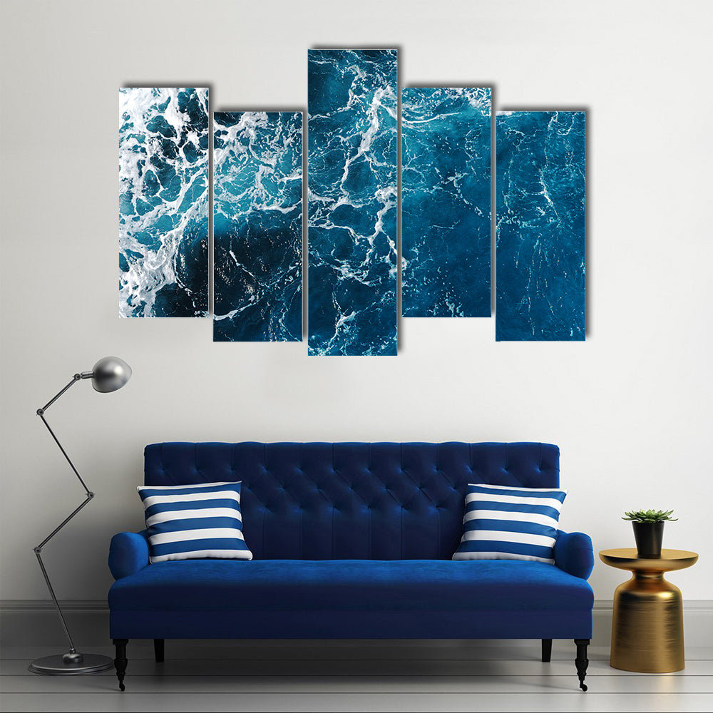 Blue Sea Water Abstract Canvas Wall Art